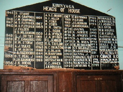 Image of Grigg/Kirinyaga - Heads of House Board
